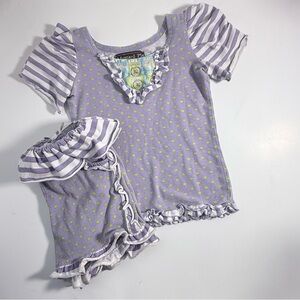 Mustard Pie Lavender and Lime Polka Dot Top